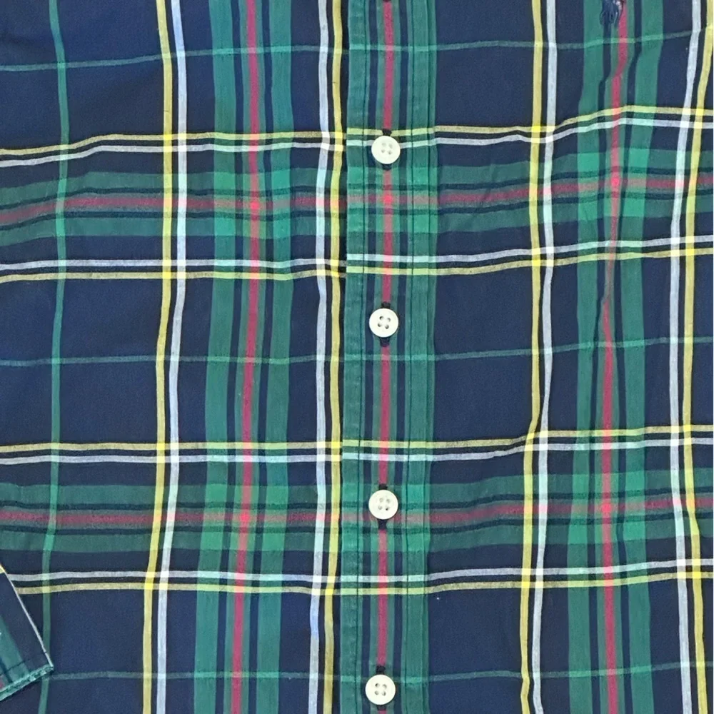 Ralph Lauren Boy’s (8) Plaid Button-Down Shirt - Blue and Green
